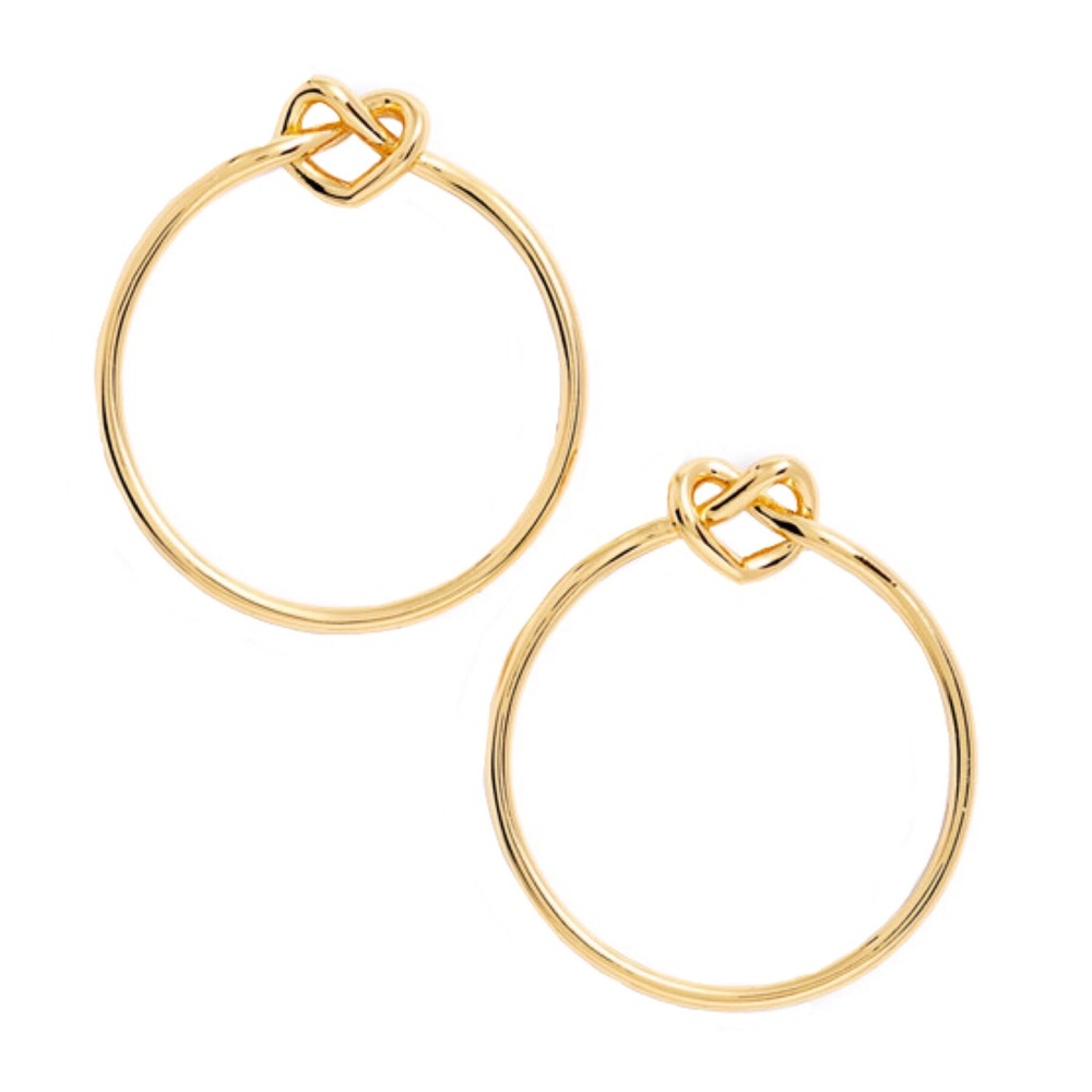 KATE SPADE • Gold Loves Me Knot Hoop Earrings - Picture 3 of 4